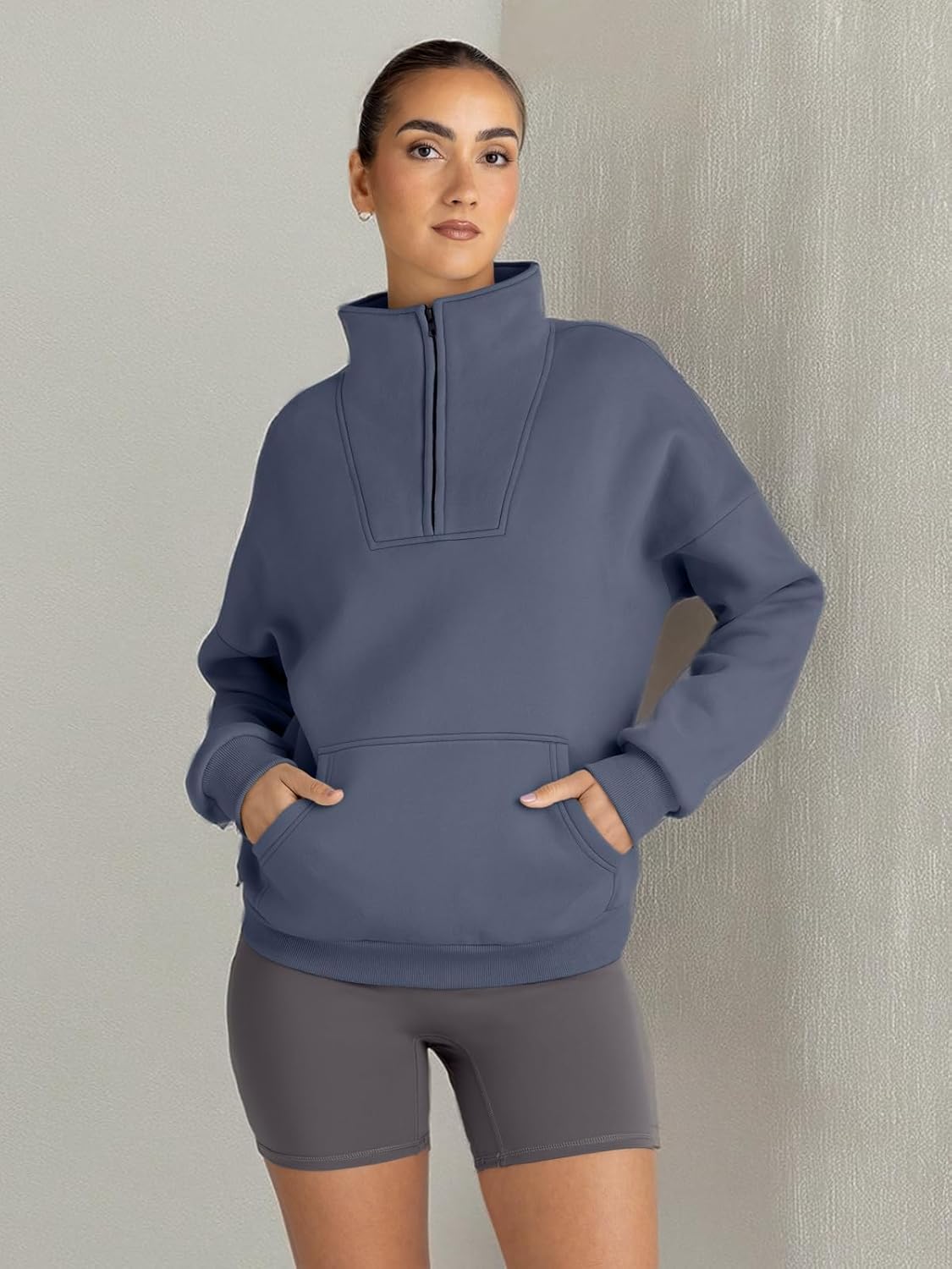 Trendy Queen Womens Sweatshirts Quarter Half Zip Pullover Hoodies Fall Fashion 2026 Winter Fleece Jackets Sweaters - Image 7