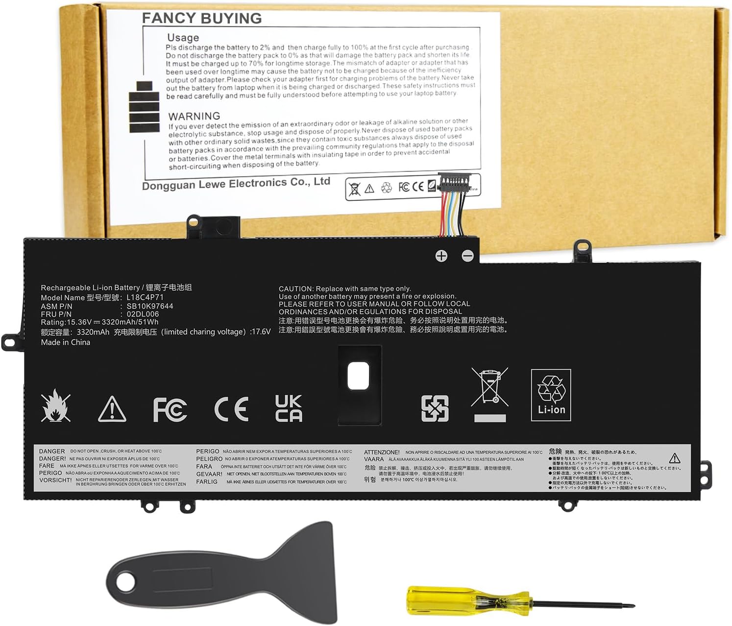 New Replacement Battery For Lenovo ThinkPad X1 Carbon 7th Gen – 51Wh, 3-Year Warranty 6 thumbnail image