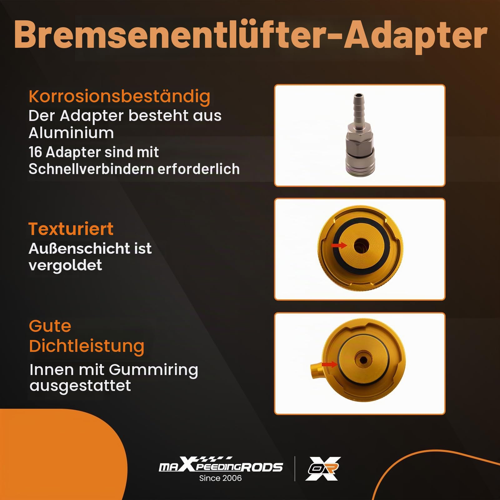 maXpeedingrods Brake Fluid Bleeder Adapter Tool Kit Bremsenentlüftungsgerät | Brake Master Cylinder Bleeder Werkzeug, Entlüfterset Professionelles Bremsentlüfter-Adapterset zum Befüllen Bremsflüssigkeit
