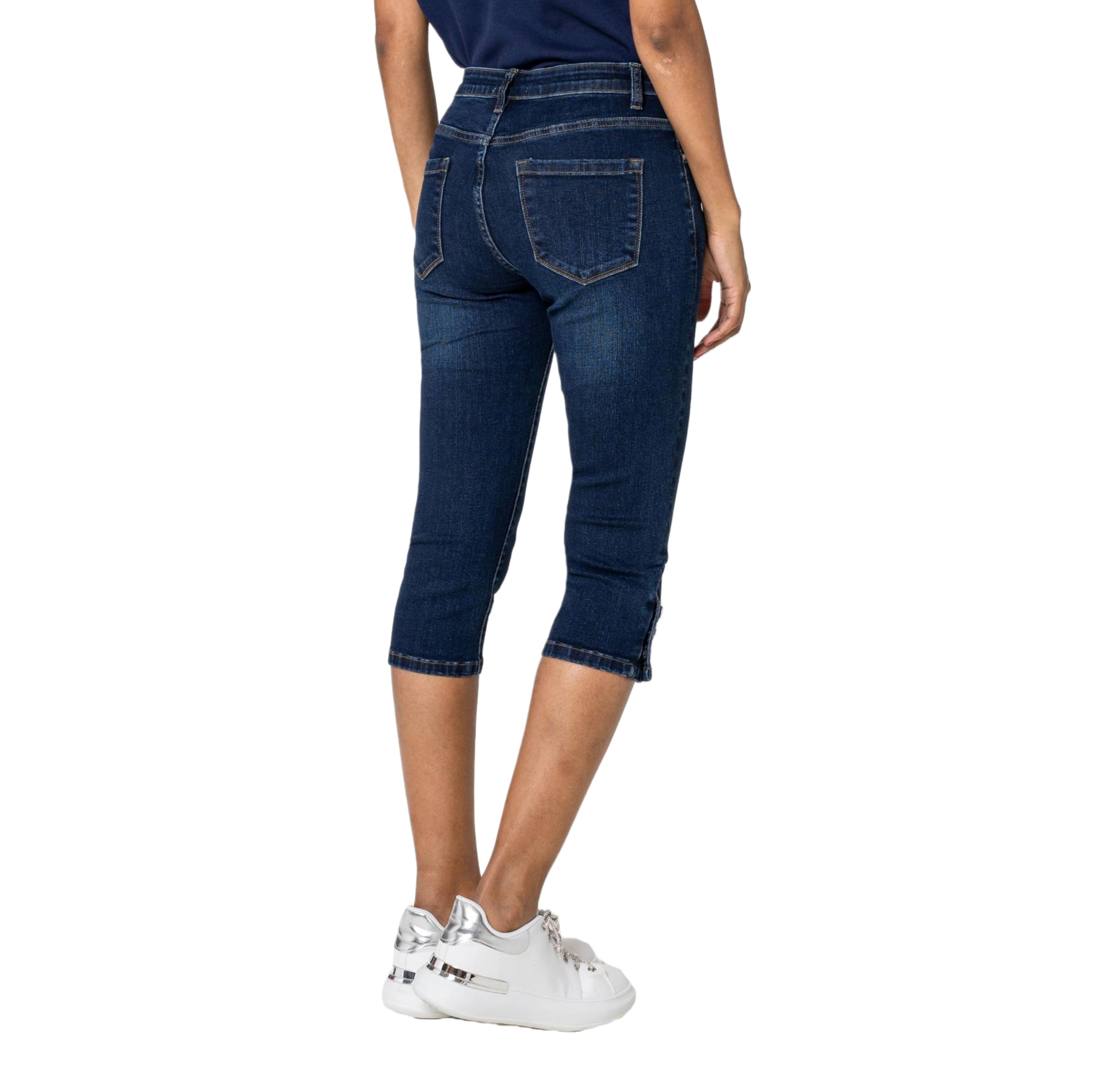 Nina Carter P516 Damen Capri Slim Fit Jeanshosen HIGH Waist Sommer Jeans