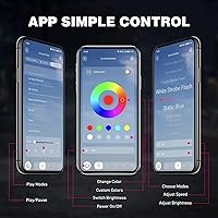 Vista 5 de Nilight - Kit de luces LED RGB de roca 4 piezas 18LED de ángulo amplio para rueda con control remoto y aplicación Bluetooth, modos múltiples, luz