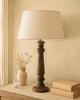 Homesake® Wooden Table Lamp, Antique Home Decor with Shade Empire, Table Night Lamps for Bedroom, Home Decoration Bedside Price In India