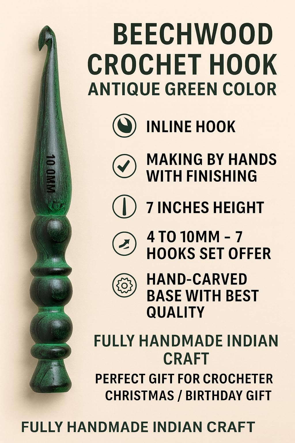 Amazon.com: Handmade Ergonomic Wooden Crochet Hooks for Arthritic