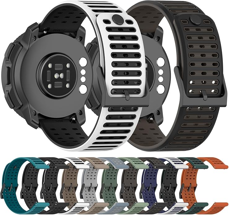 Correa de silicona de 22 mm para Suunto Vertical 2/Race 2/Run/Race S/Race/9 Peak pro/5 Peak miniatura 8