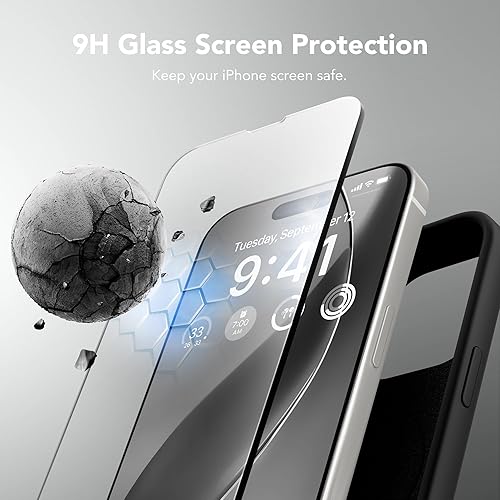 Miniatura 6 de GONEZ Funda de silicona para iPhone 14 Pro Max, compatible con MagSafe, con 2 protectores de pantalla + 2 protectores de lente de cámara, silicona