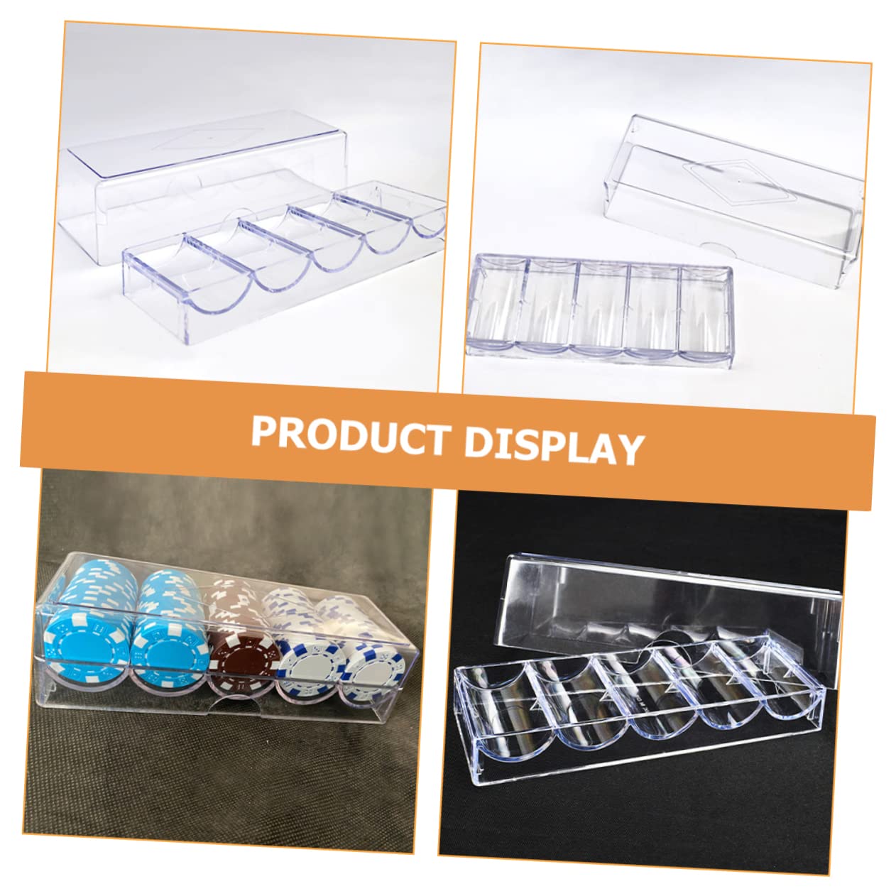 SEWACC Portable Poker Chip Holder Tray Multi-Function Poker Chip Storage Case