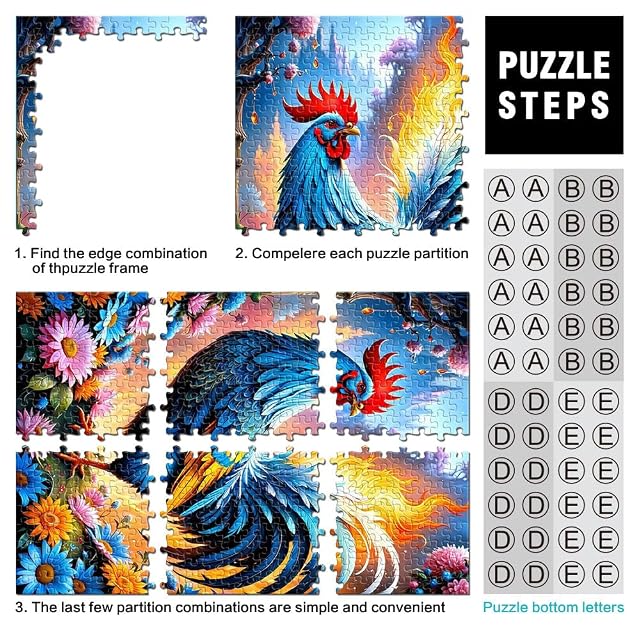 Foto 3 de 6 de Rompecabezas de 2000 Piezas para Adultos Pollo mítico Hecho de Papel，para Mayores de 14 años Carrera…