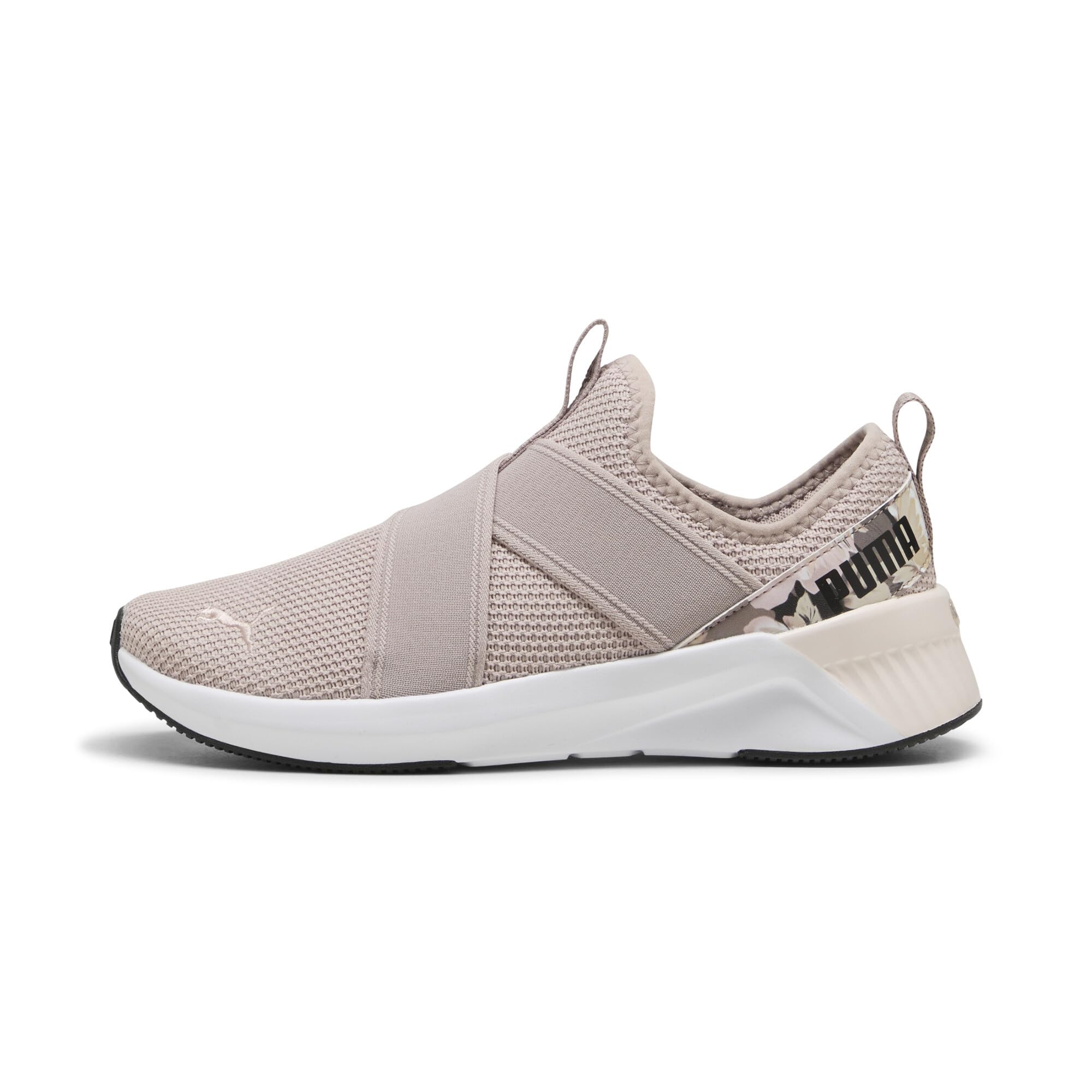 Womens Rose Latte-White-Alpine Snow-Jasmine Flower-Black Running Shoe-image-45