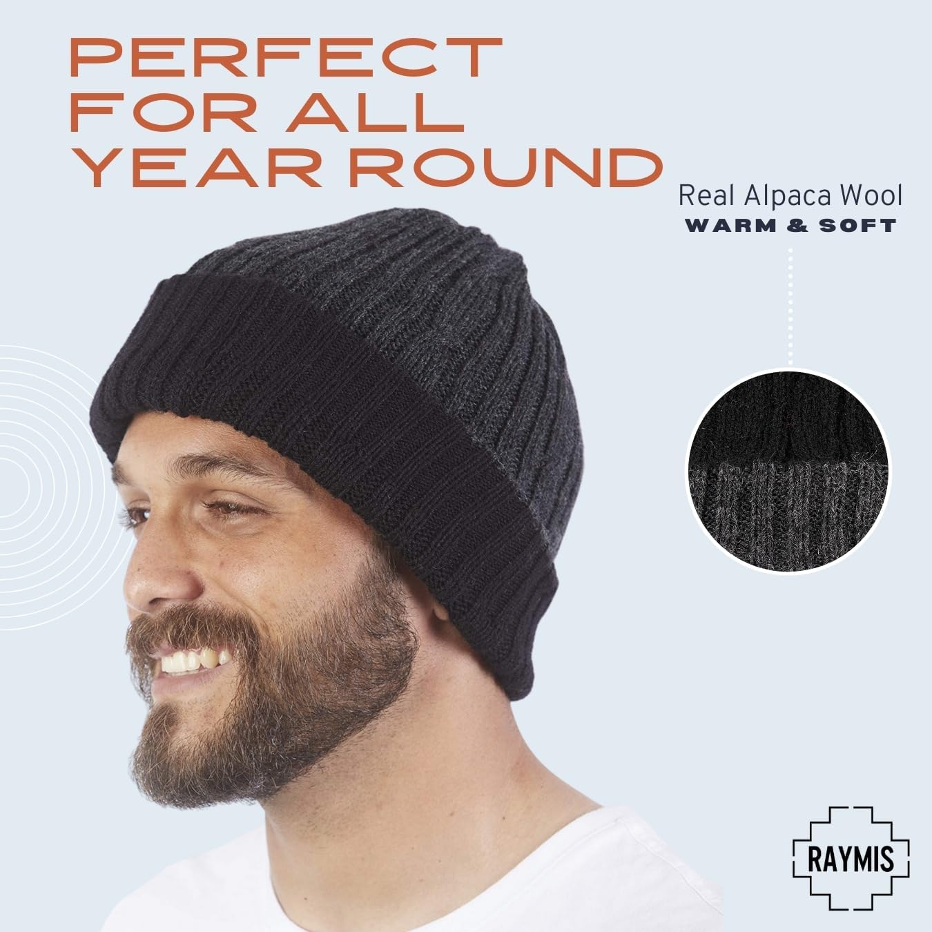 Reversible Alpaca Wool Hat - Warm & Soft Peruvian Unisex Beanie - Image 3