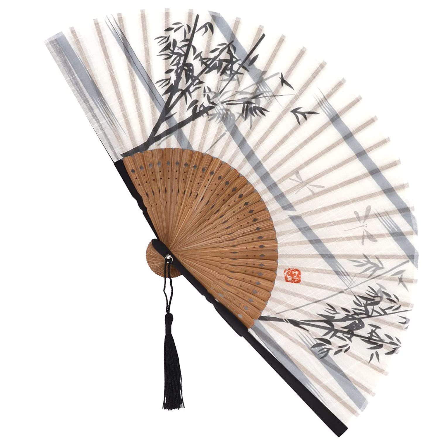 Folding Hand Fan,Small Handheld Fans for Chinese Japanese Vintage Bamboo Silk Fans for Party Wedding Dancing Decoration Gift Performance