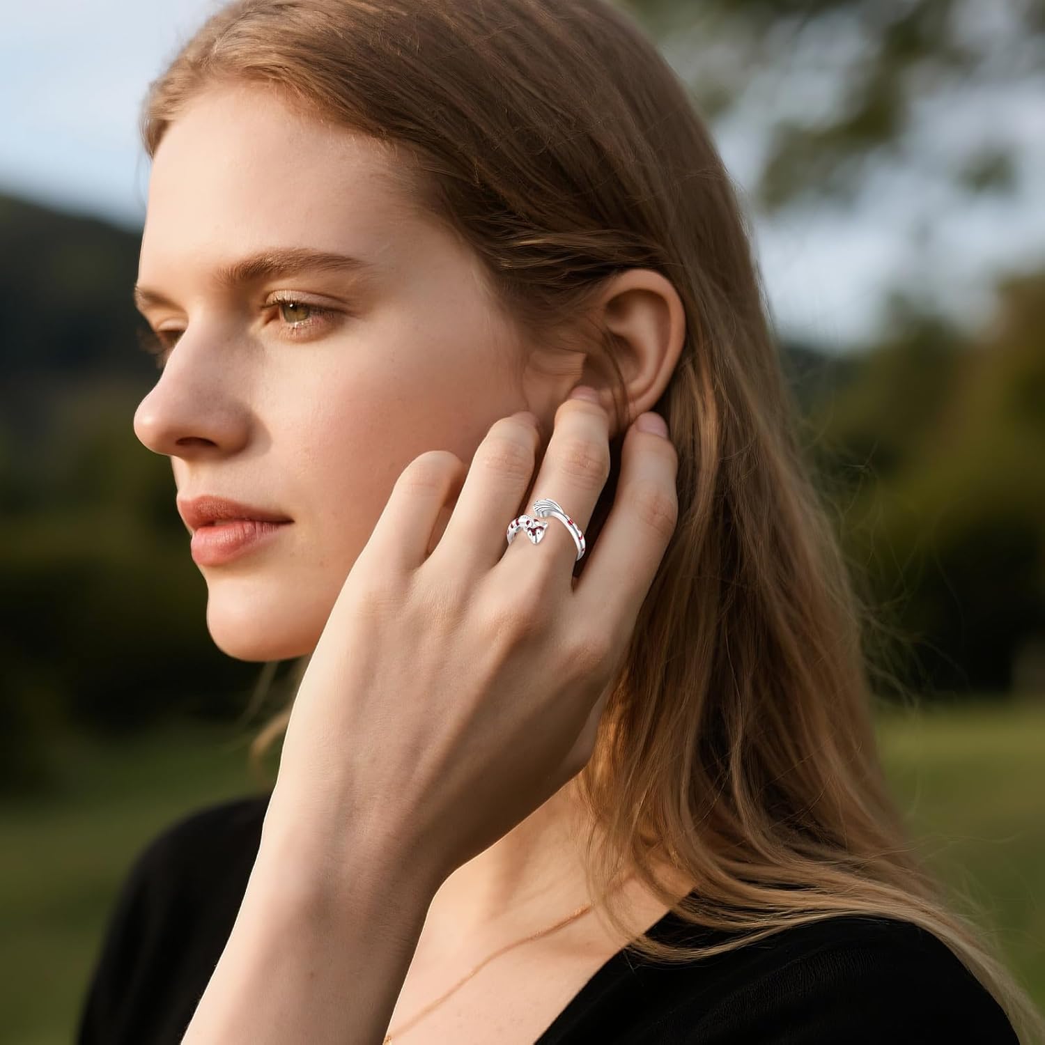 YAFEINI Koi Fish Ring 925 Sterling Silver Adjustable Open Ring Koi Jewelry Fish Gifts for Women - Image 2