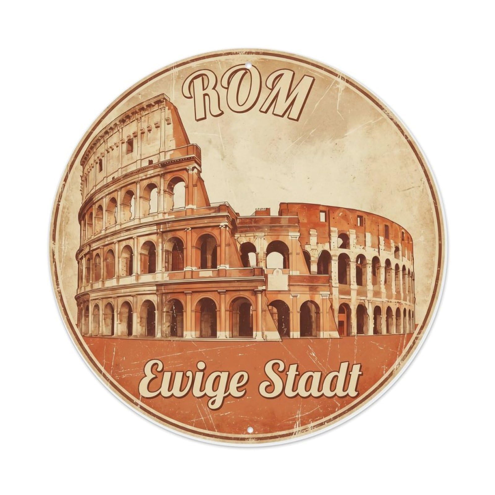 Fqnyr Style Vintage Travel Colosseum Ancient Rome 1 Metal Tin Sign