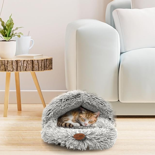 Foto 4 de 7 de PATAM Cama para Perros y Gatos - Antideslizante - Lavable a máquina - Cama Cueva para Mascotas