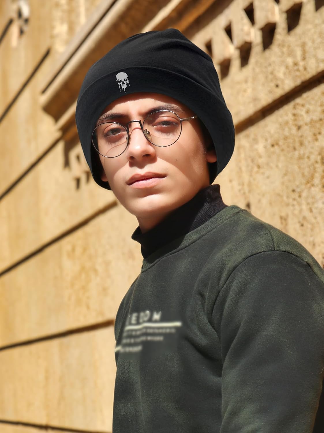 Black Flexible Classic Adult Beanie Cap for Men Women - Warm Knitted Hat for Winter, Chemo Cap Headwear - Image 5