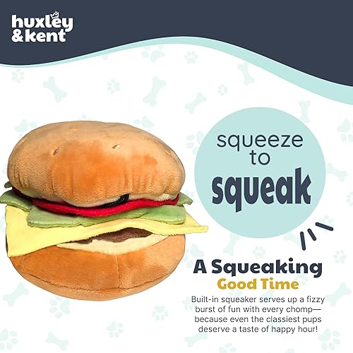 Miniatura 7 de Huxley & Kent Divertido juguete para perros con chirriador, juguetes chirriantes de felpa para perros pequeños, medianos y grandes, animal de