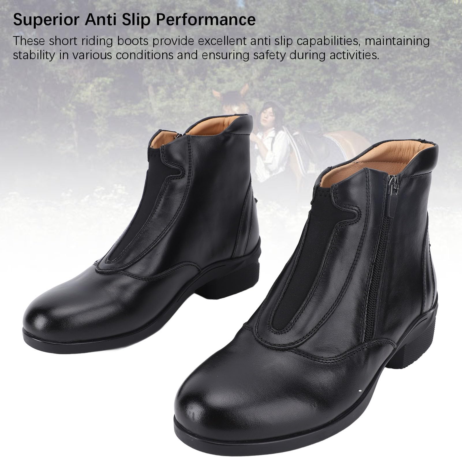 FILFEEL Botas Paddock para Hombres y Mujeres - Botas de Equitación Transpirables de EVA hasta el Tobillo con Cierre de Cremallera Completa, Suela Antideslizante, Ideales para Montar a Caballo,