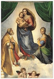 Sistine Madonna by Raphael Poster Print for Room Aesthetics Canvas Wall Art Print Unframe 12x18inch(30x45cm)