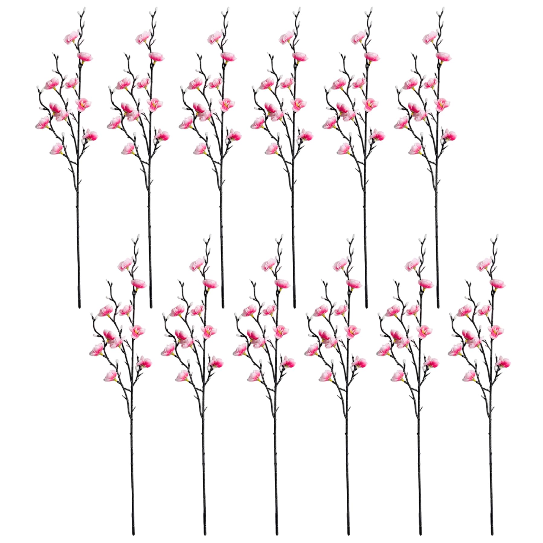 Fleurs de prunier artificielles longue tige de 22 pouces pour grand vase | Lot de 12