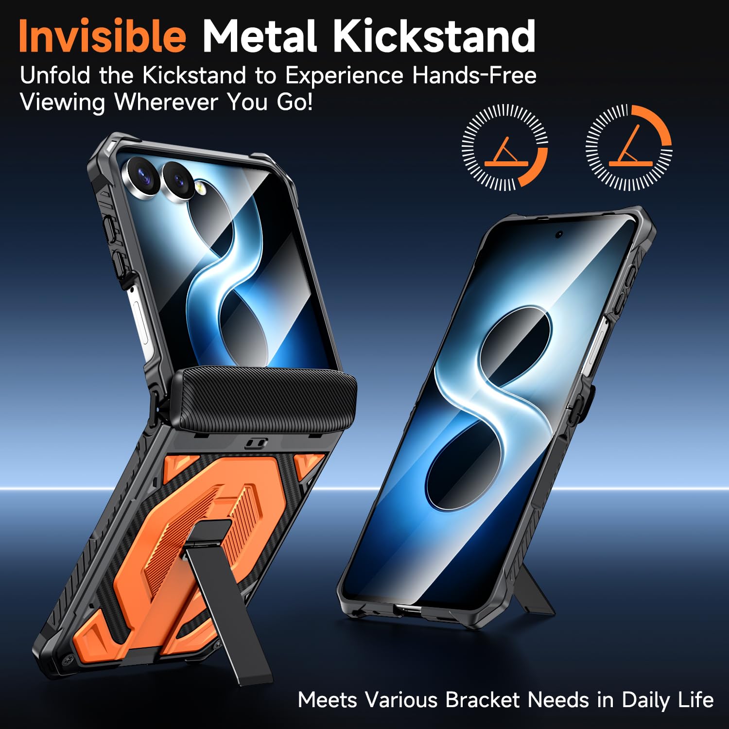 Ysnzaq Custodia magnetica per Samsung Galaxy Z Flip8 con cavalletto