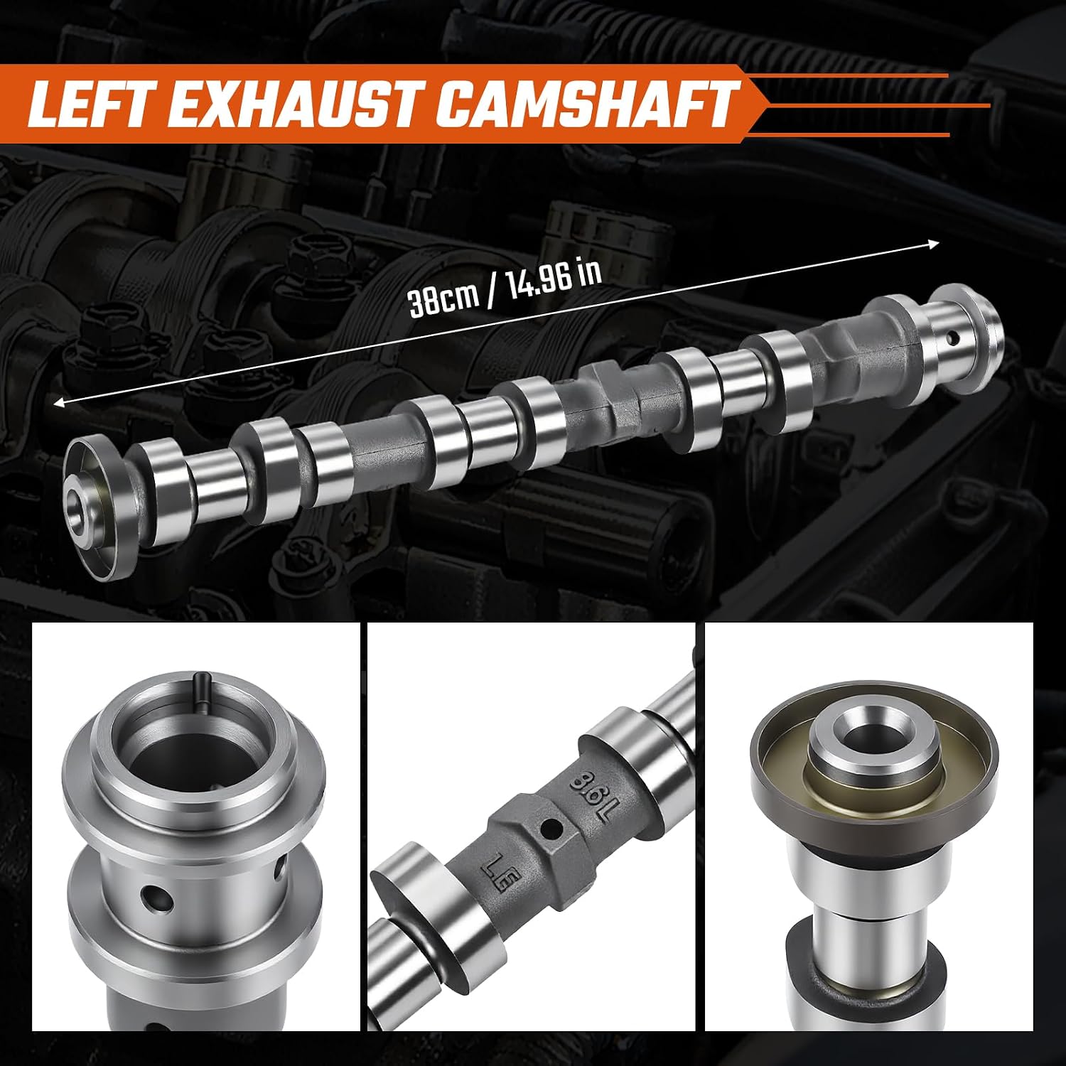 5048029AD 3.6L Left Side Exhaust Camshaft Fit for Chrysler, Fit for Dodge, Fit for Jeep Wrangler Grand Cherokee, Fit for Ram 1500 3.6L V6 2016-2024,Replace 5048029AA 5048029AB 5048029AC 05048029AD