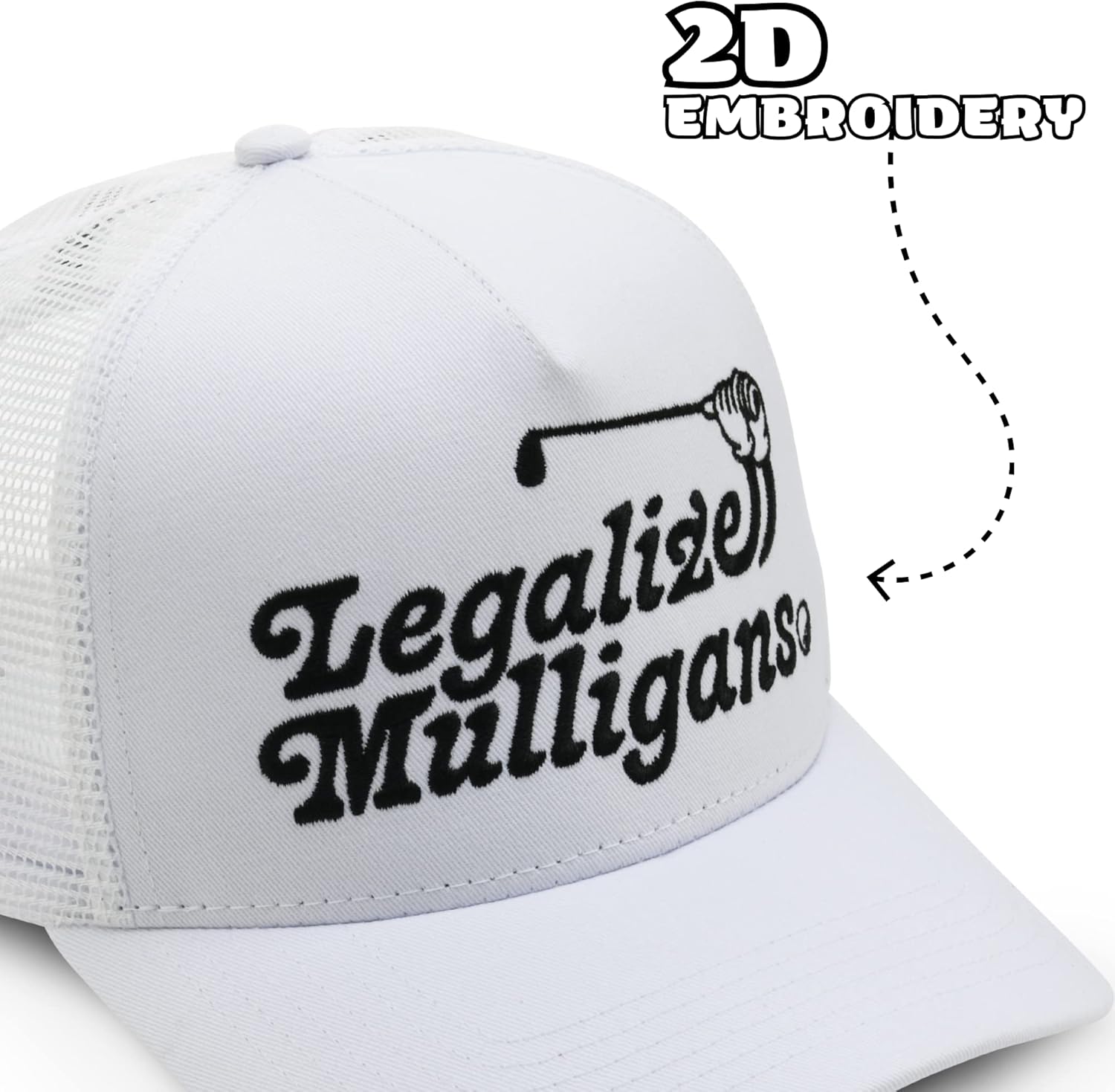 Funny Golf Legalize Mulligans Lucky Golfing Hat Embroidered Patch Mesh Back Trucker Snapback Hats Great Gifts for Golfer Cap