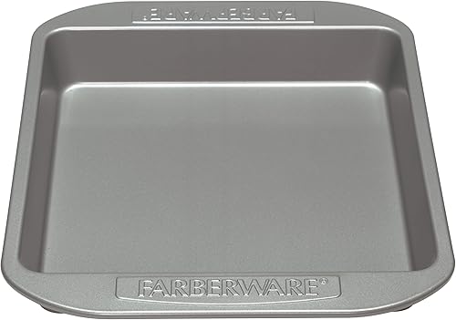 Miniatura 2 de Farberware Molde antiadherente para hornear antiadherente/molde antiadherente para tartas, cuadrado, 9 pulgadas, gris y antiadherente para hornear,