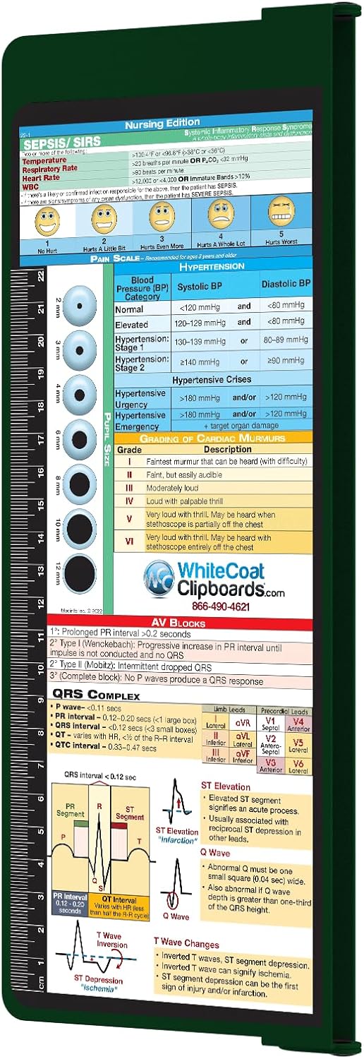 Whitecoat Clipboard® Vertical - Green Nursing Edition