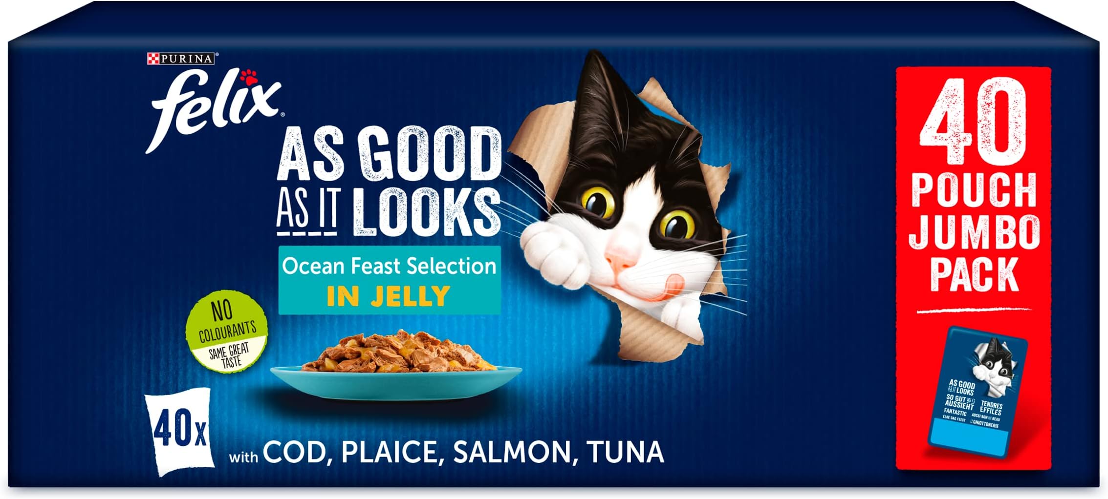 As Good As it Looks Adult Cat Food Ocean, Transparent, 100 g, 40 pouches