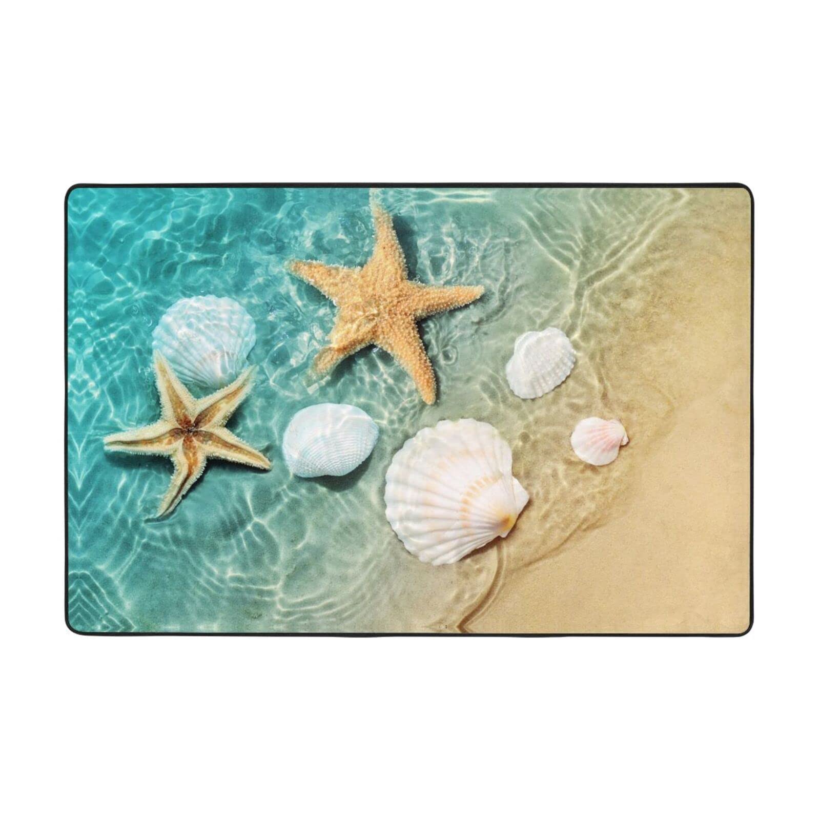 Tapis de chambre super doux motif coquillages haute qualité