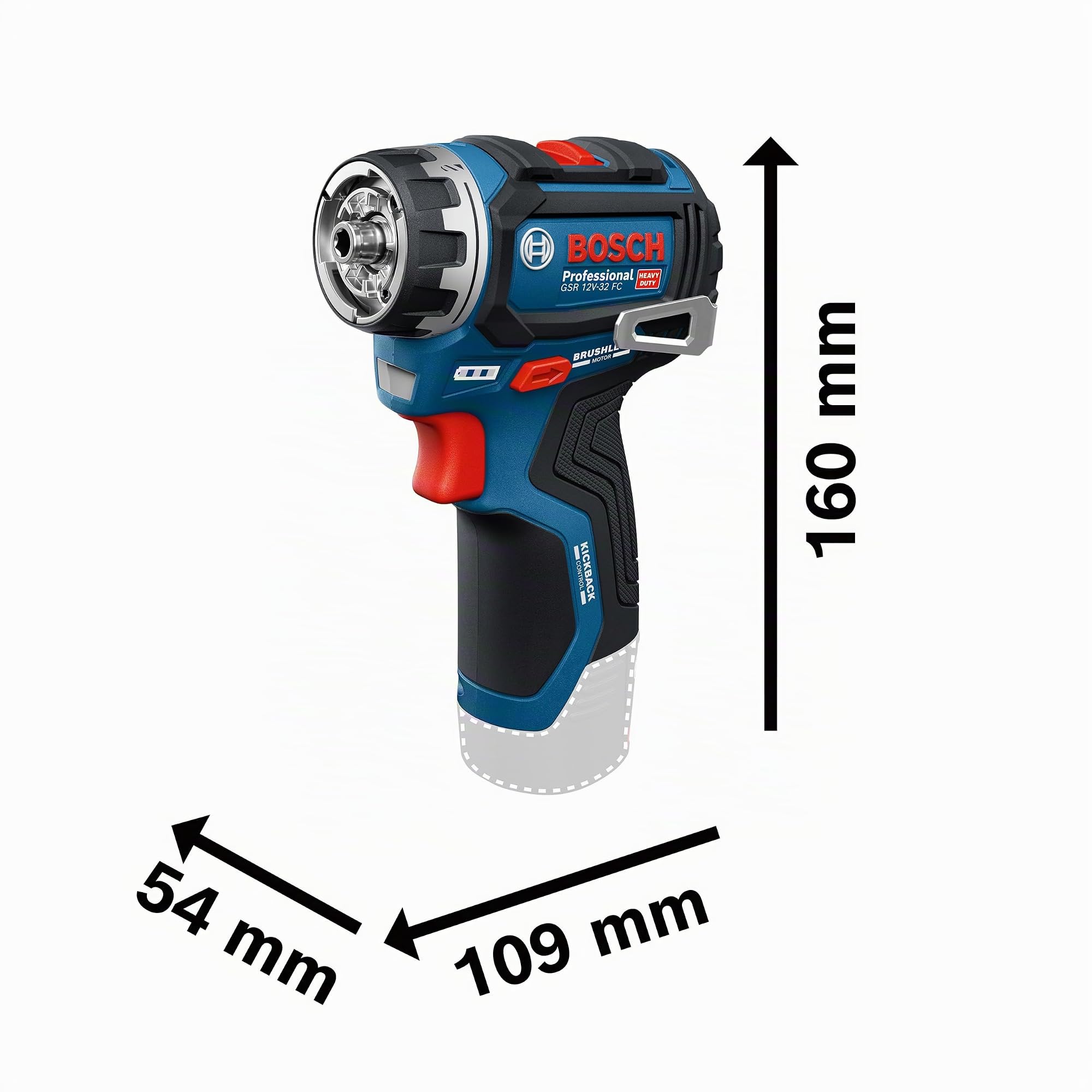 Bosch PRO 12V System Atornillador a batería GSR12V-32FC (incl. GFA 12-M, GFA 12-X, GFA 12-E, GFA 12-W, GFA 12-H, empuñadura auxiliar, medidor de profundidad, L-BOXX)