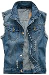 Men's Comfortable Stylish Sleeveless Outwear Denim Jeans Vest Jacket