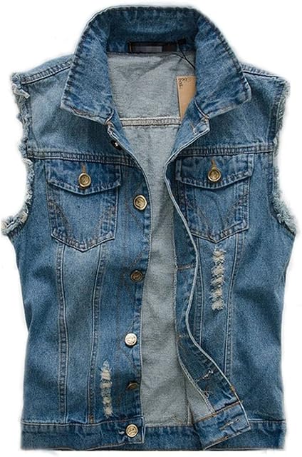 Men's Comfortable Stylish Sleeveless Outwear Denim Jeans Vest Jacket