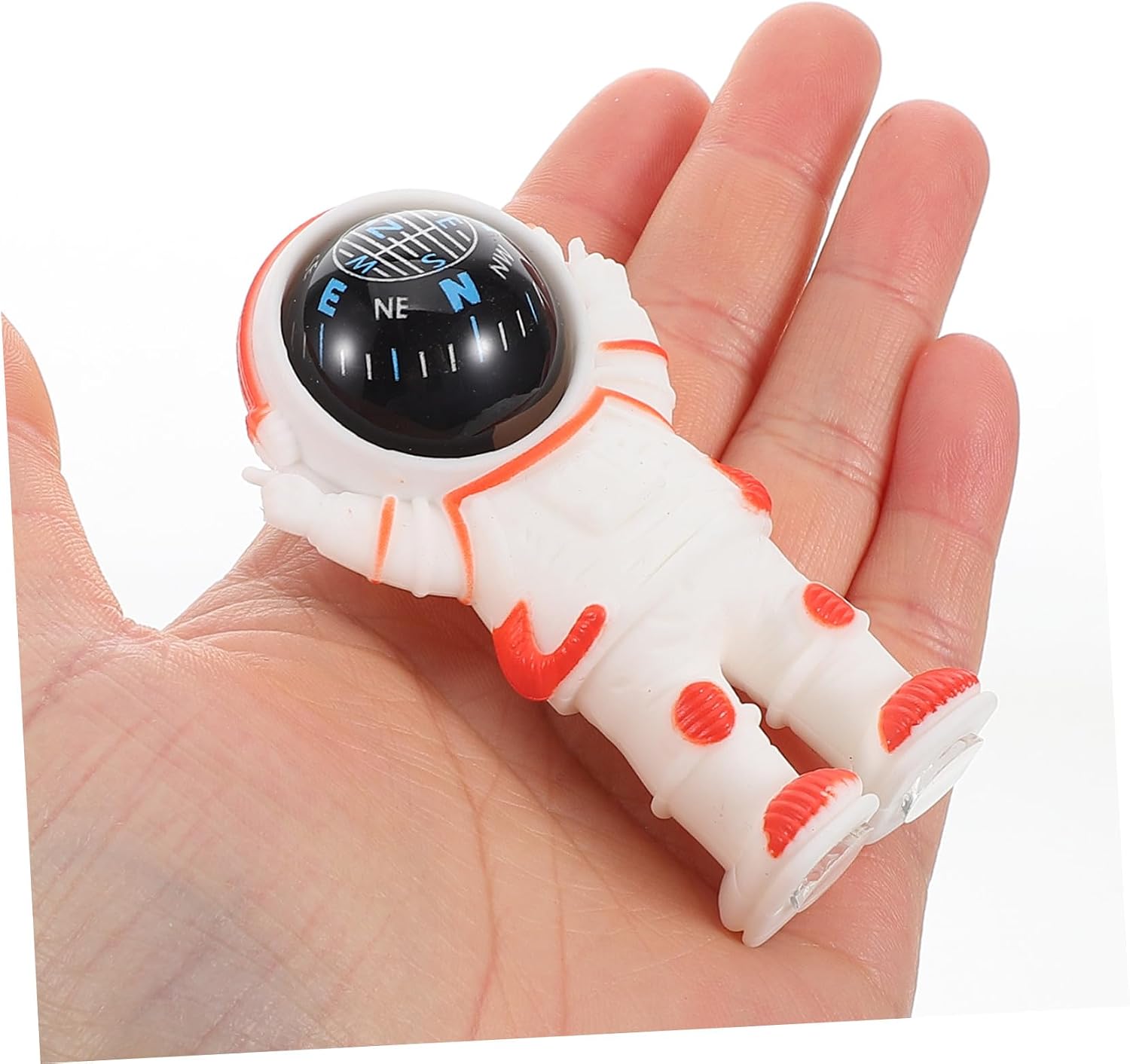 Astronaut Mini Compass Dashboard Decor Orange Vehicle Auto Compass for Car Interior Navigation Portable Space Theme