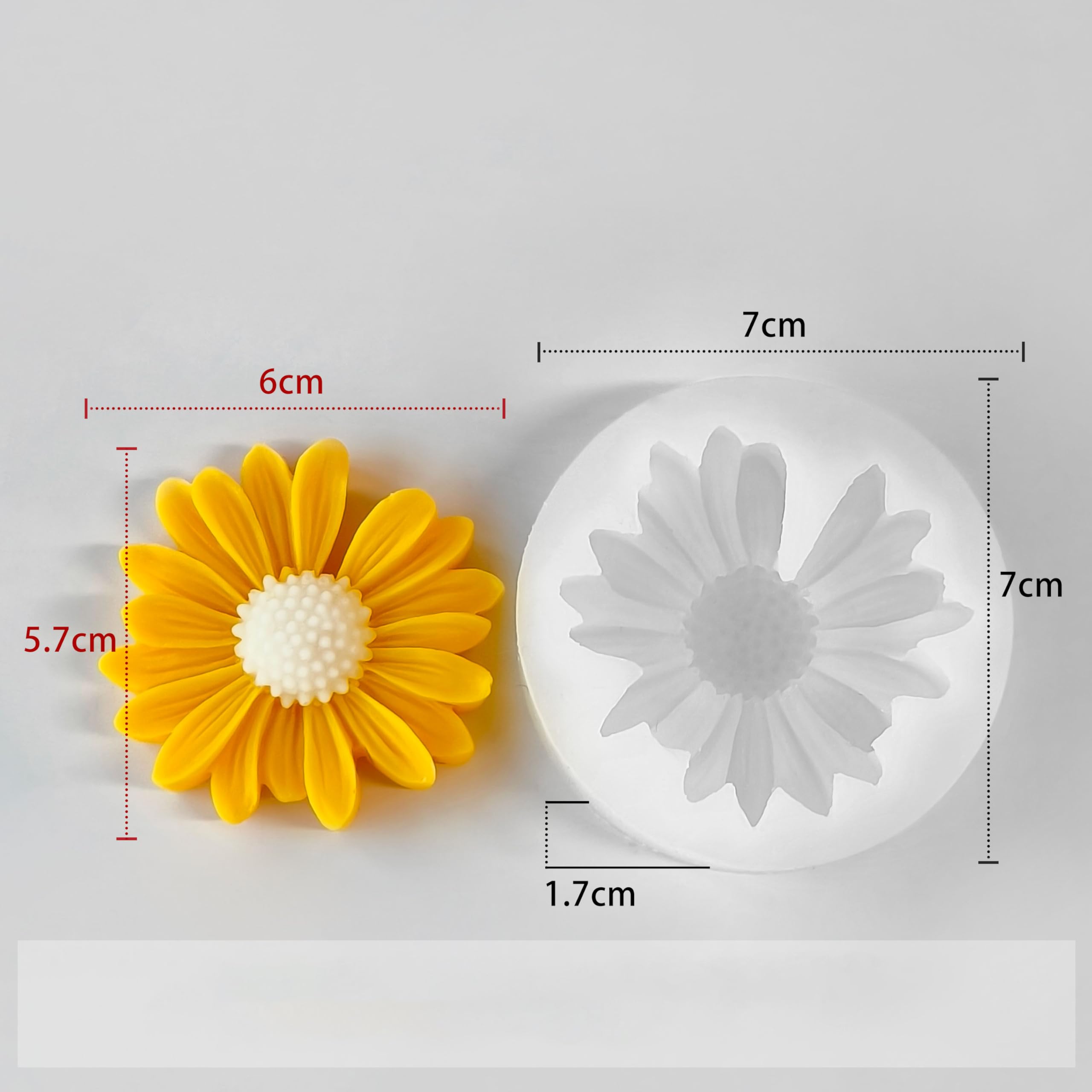 Moules Silicone Marguerite – Lot De 4 – Pour Bougies, Gâteaux, Savons – Résistants à La Chaleur