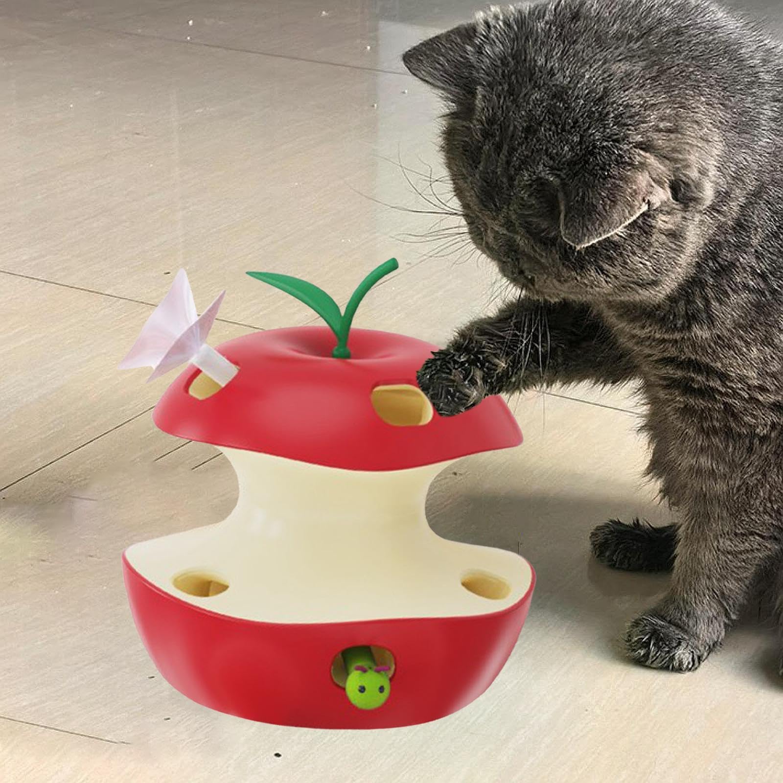 Jouet interactif et éducatif pour Chats Adultes Qui s'ennuient en intérieur. Jouet Automatique 5 V pour Chats, Rouge