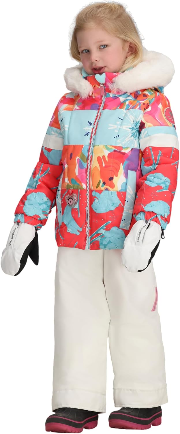 Obermeyer Girls Kaizen Ski Jacket with Faux Fur, Insulated and Waterproof with Kids I-Grow System