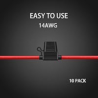 Vista 5 de Paquete de 10 portafusibles en línea de 14 AWG - Portafusibles en línea de 12V-DC ATC/ATO de calibre 14 para fusible de cuchilla de 15A