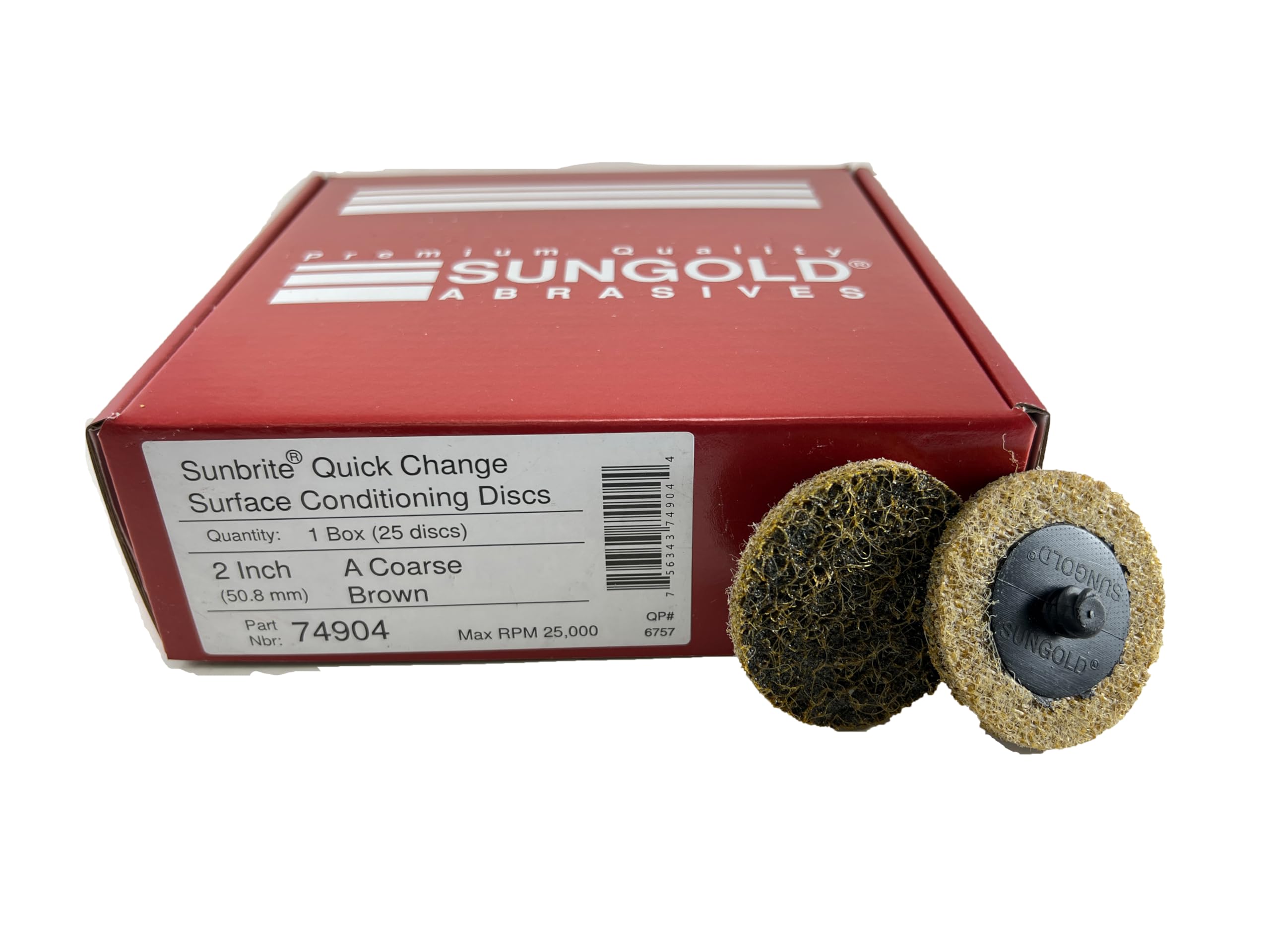 Sungold Abrasives Sungold 74904 5 cm szybkozmienne dyski do klimatyzacji powierzchni, brązowe, 5 - cm