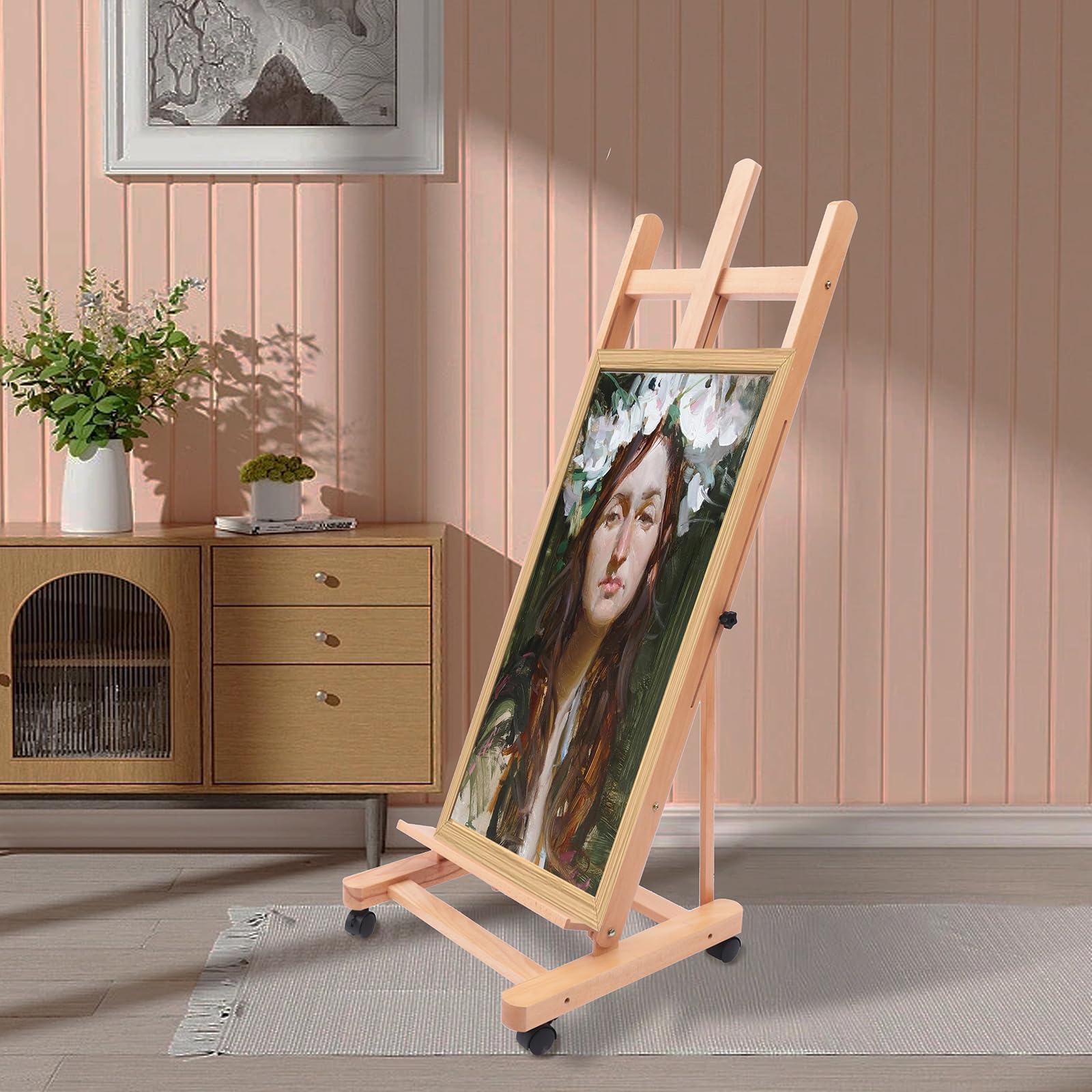 Farby akrylowe, płótno, pochylany, ruchomy obraz Easel, sztaluga kucharska, sztaluga stojąca, regulacja wysokości, blejtram, sztaluga bukowa, regulowana ruchoma rama
