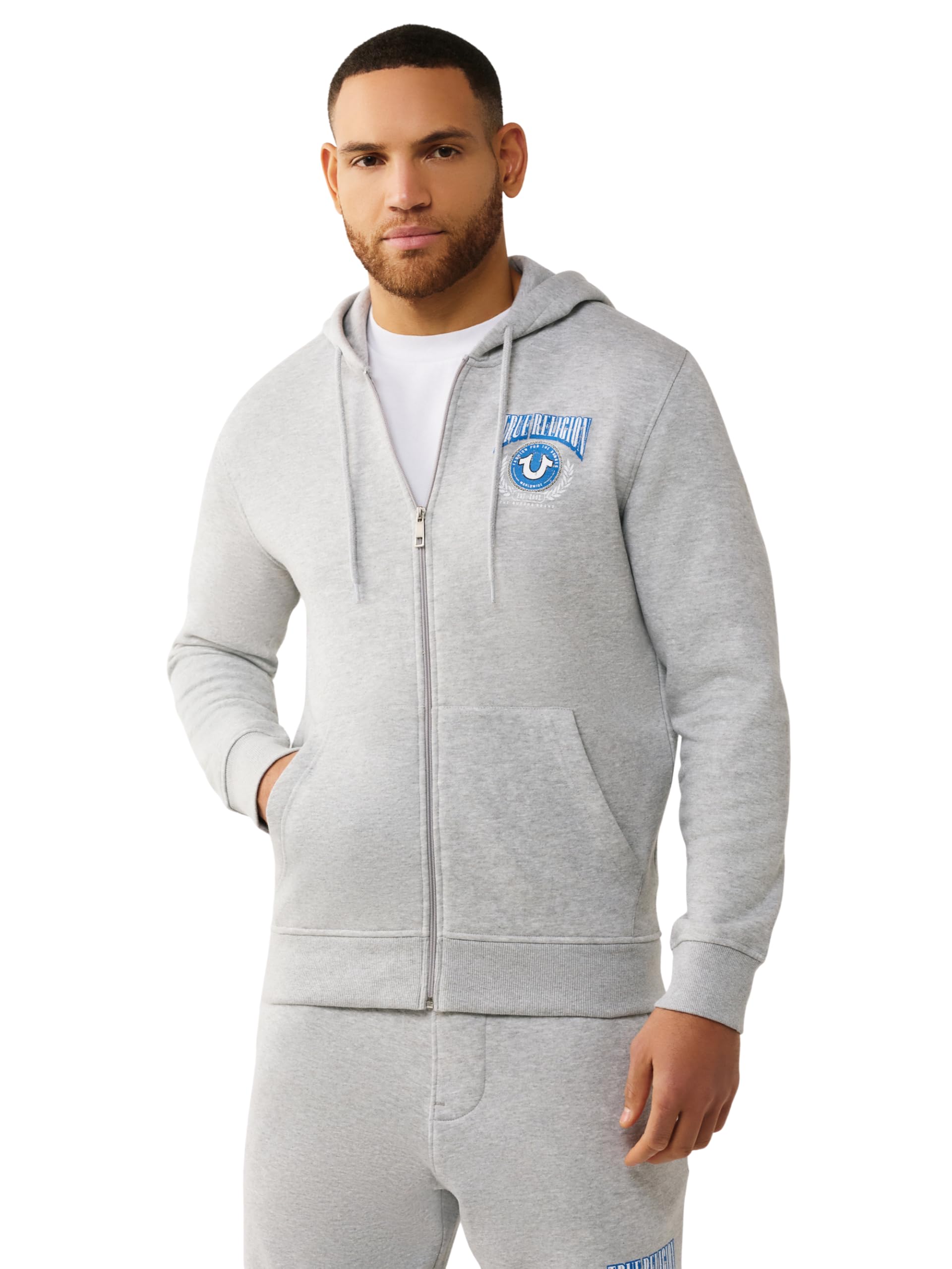 True Religion Bluza z kapturem Mężczyźni College Horseshoe Zip Hoodie