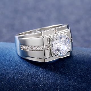 Fashion Gorgeous Wedding Rings for Men Bright Zirconia Finger Accessories