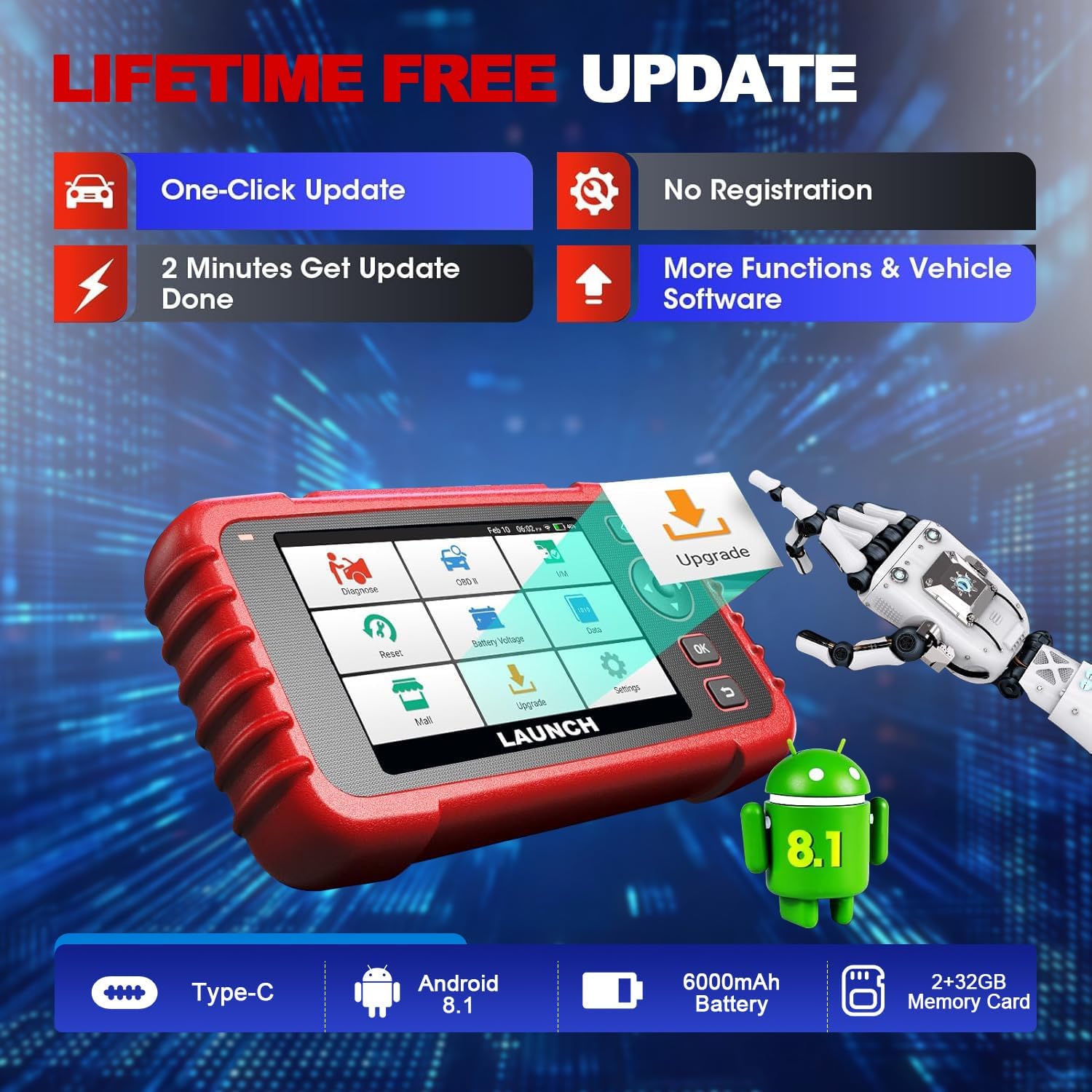 Launch Scanner CRP129i V3.0(Upgrade of CRP123I), Professional OBD2 Scanner Diagnostic Tool with ABS and SRS, ENG, Transmission, FCA AutoAuth Code Reader for Cars and Trucks,Oil,DPF,TPMS Car Scan Tool
