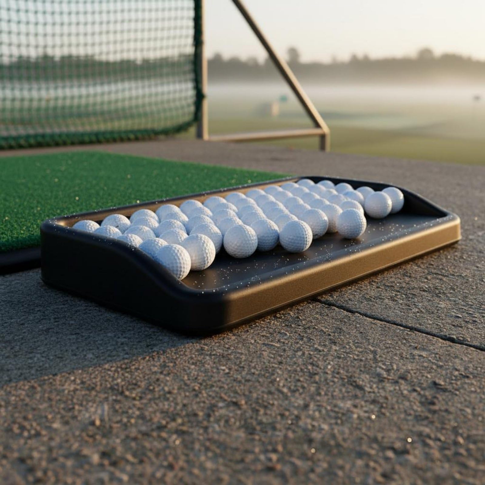 Equipo de Entrenamiento de Golf Caja de Tés Organizador Bandeja Contenedor Soporte Antideslizante con Drenaje Estructura Monobloque para Campo de