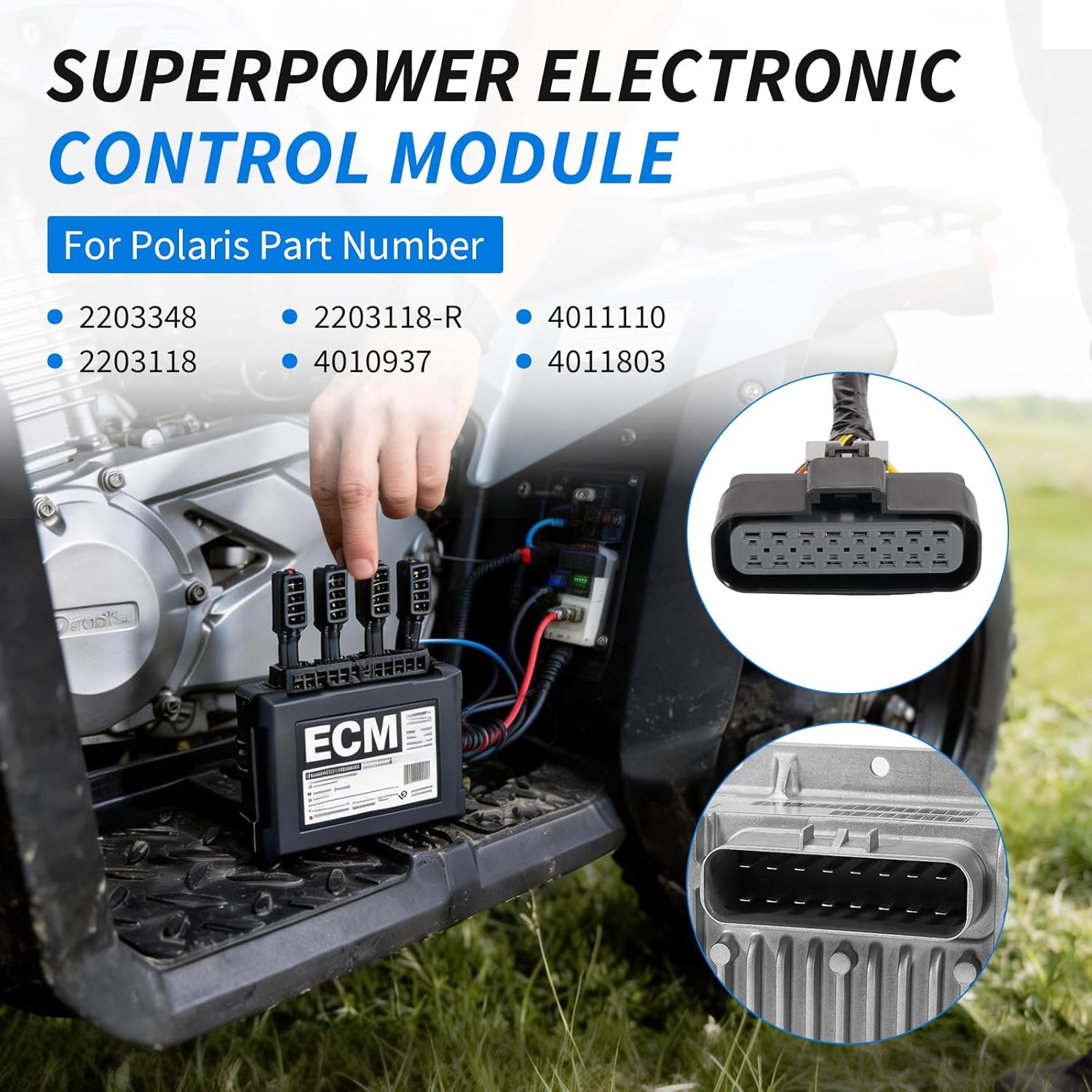 2203348 ECM Controller Module Compatible with 2004-2006 Polaris Scrambler 500,Sportsman 500 6X6,Sportsman 500 HO,2004-2005 Sportsman 400,2006 Sportsman 450,2005 Sportsman 500 6X6 MV