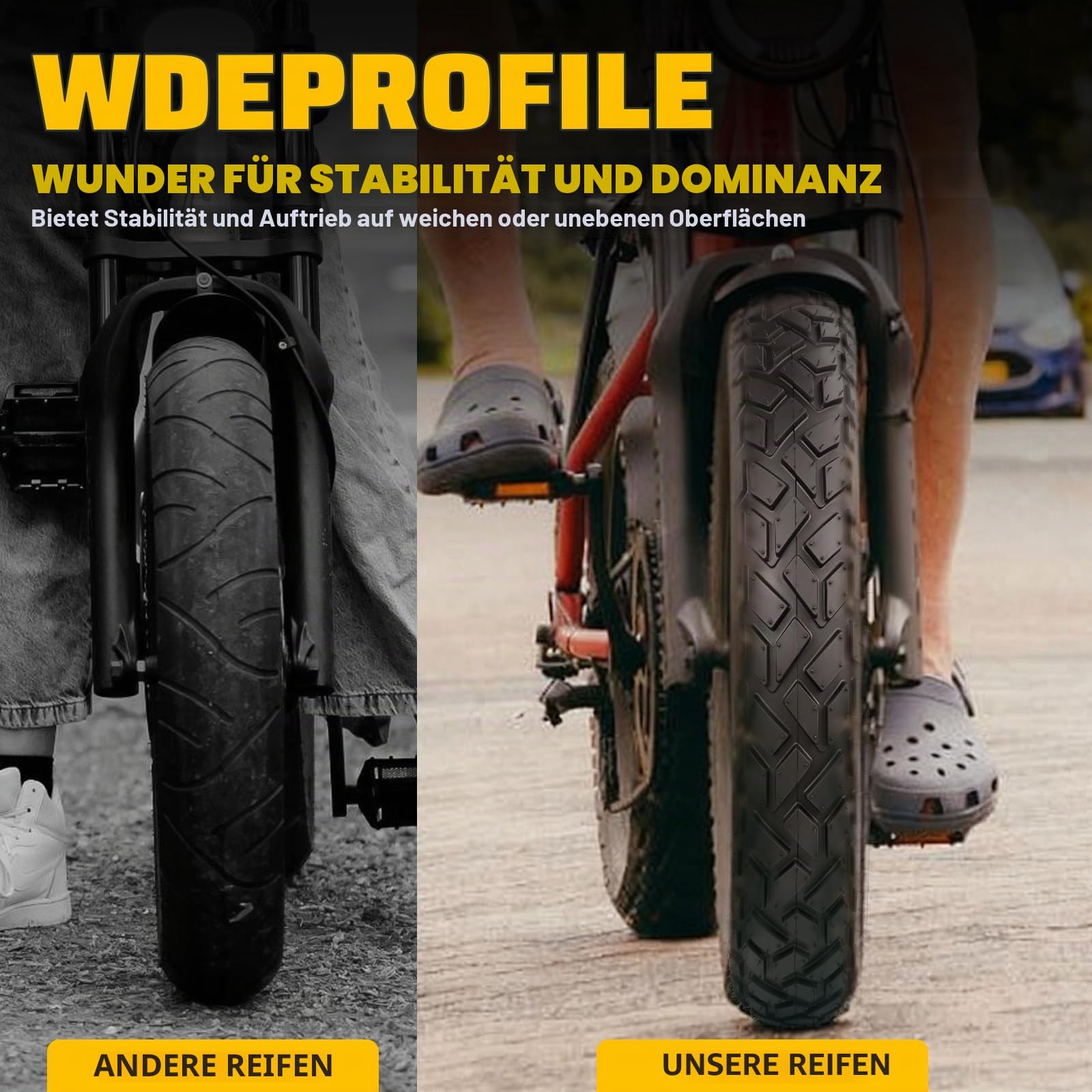WEEROCK 20/26 Zoll 4,0 Faltbarer Breiter E-Bike Reifen All-Terrain | Robuste Hochlast-Ausführung, faltbarer Fettreifen, geländegängig, passend für E-Bike,Schneefahrrad, Größen 20×4,0 / 26×4,0