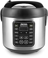 Aroma ARC-5200SB Professional 20-Cup Digital Rice Cooker Multicooker - Slow Cooker, Steamer, 15-in-1, Black