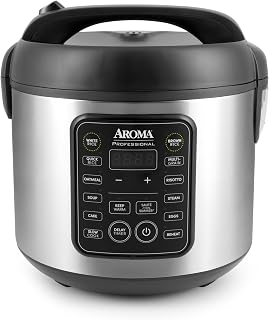 Aroma ARC-5200SB 20-Cup Digital Rice Cooker Multicooker - Slow Cooker, Steamer, 15-in-1 Functions, 5Qt Black