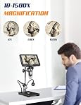ANNLOV 7" HDMI Digital Microscope, 1500X 16MP LCD Coin Microscope with Lights, Video Soldering Microscope for Adults, Compatible with TV/Windows/Mac