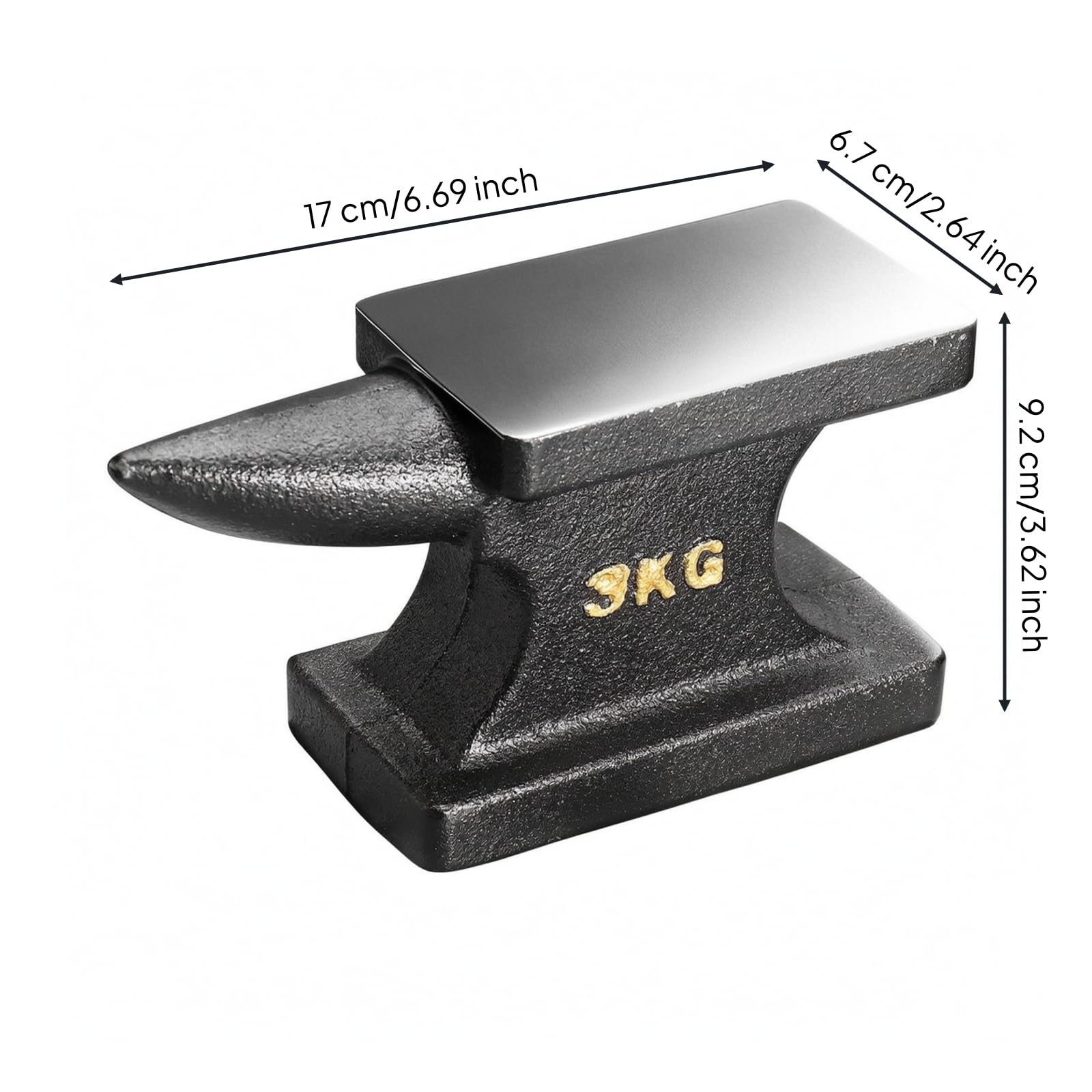 Almencla Korrosionsbeständig Schmiede | Flache Arbeitsfläche, Schwer, für Garage, 3KG