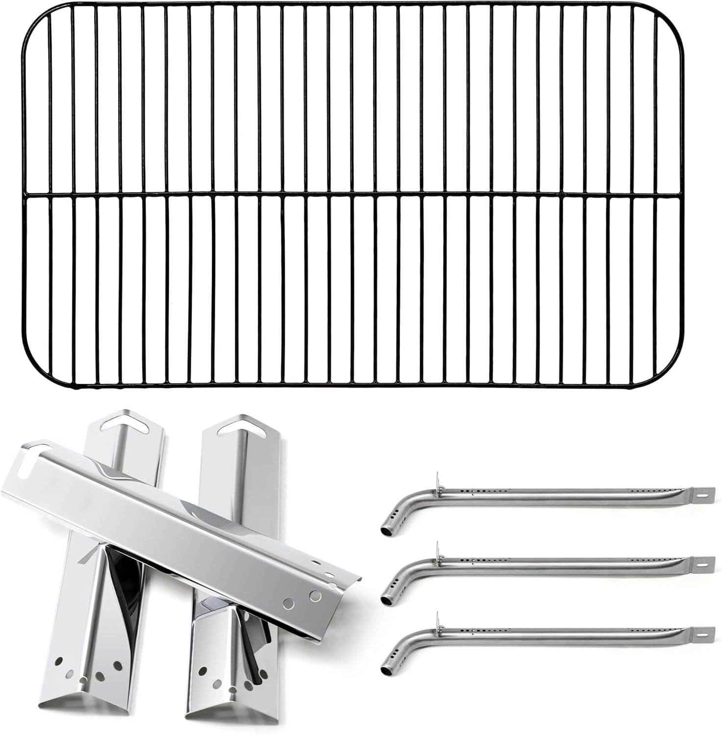 grill replacement parts for 3-burner walmart expert grill xg10-101-002-02, gbc2016wrs, stainless steel heat plates tents, burner tubes and porcelain steel cooking grate
